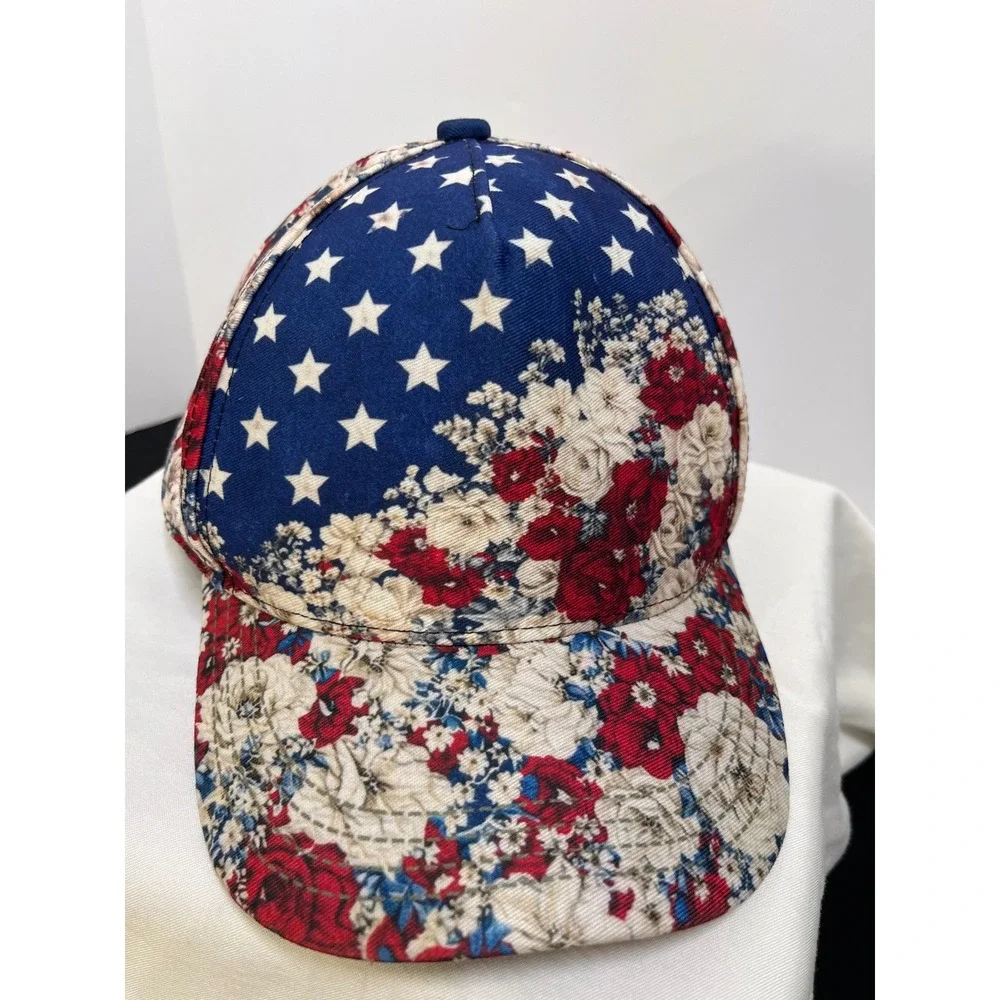 US 250th Anniversary Floral Patriotic Baseball Cap